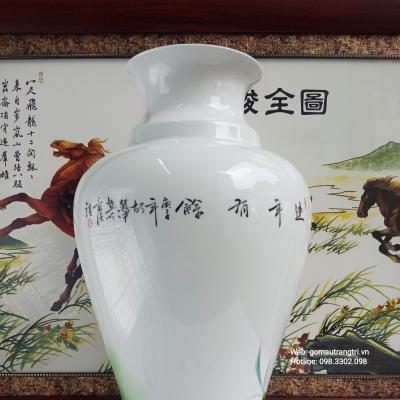 Bình cắm hoa họa tiết Hoa Sen Cá - quà tặng cao cấp